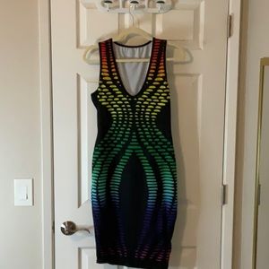 Black rainbow, sleeveless dress size medium